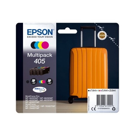 EPSON T405 PACK 4 NOIR-CYAN-MAGENTA-YELLOW CARTOUCHE ORIGINALE