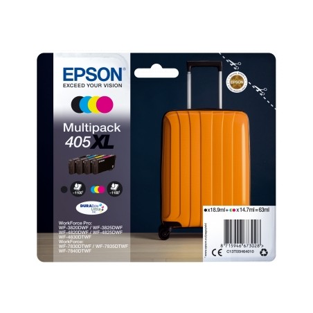 EPSON T405 XL PACK 4 NOIR-CYAN-MAGENTA-YELLOW CARTOUCHE ORIGINALE