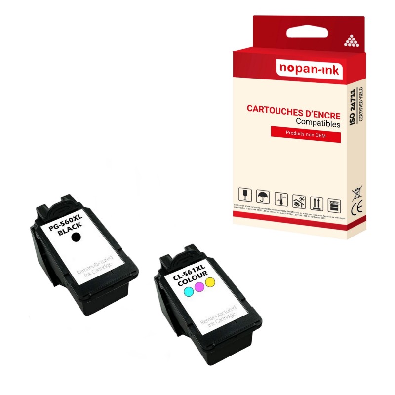 PG 560XL - CLI 561XL BLACK et COULEUR - PK2- CARTOUCHE D'ENCRE COMPATIBLE POUR CANON