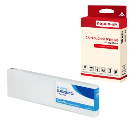 SJIC26P CYAN- CARTOUCHE D'ENCRE COMPATIBLE POUR EPSON