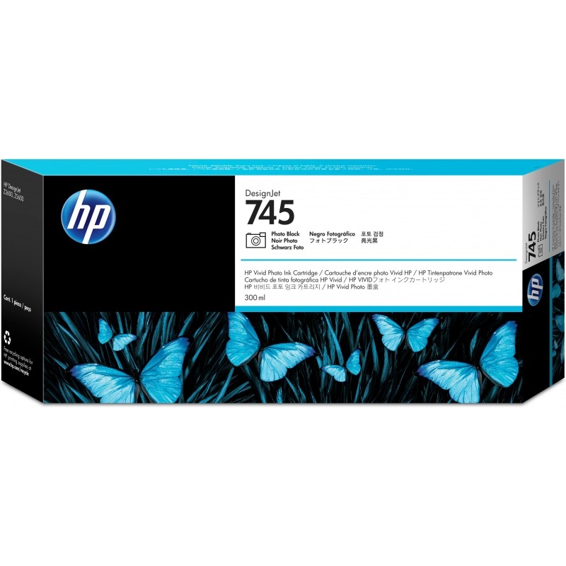 Cartouche d'encre DesignJet HP 745 Photo Black - F9K04A, 300 ml