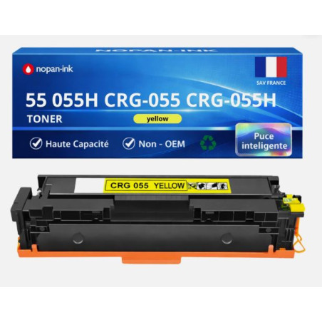 Toner compatible pour Canon 055H 3017C002 3013C002 Jaune 6000 Pages