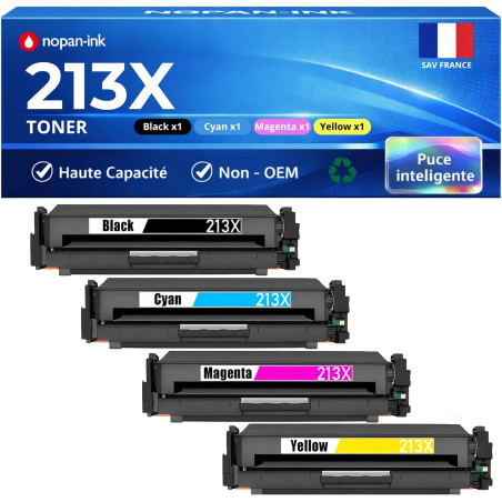 W2130X Noir Cyan Magenta Jaune 4 Toners Compatible pour HP LaserJet Enterprise 5700dn 6700dn