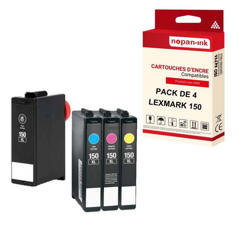 LEXMARK-150 XL-Noir + Cyan + Magenta + Yellow-JET PK4